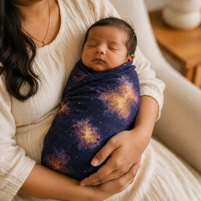 Mimi Swaddle Wrap | Nebula | Stardust | Bamboo-Muslin, 3× Softer, 120×120cm | 0-6M