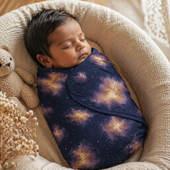 Mimi Swaddle Wrap | Nebula | Stardust | Bamboo-Muslin, 3× Softer, 120×120cm | 0-6M