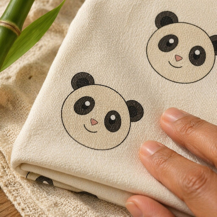 Mimi Swaddle Wrap | Panda Face | Safari Tales | Bamboo-Muslin, 3× Softer, 120×120cm | 0-6M