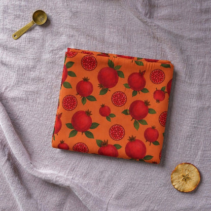 Mimi Swaddle Wrap | Pomegranate Crown | Orchard | Bamboo-Muslin, 3× Softer, 120×120cm | 0-6M