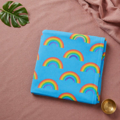 Mimi Swaddle Wrap | Rainbow Arc | Monsoon Magic | Bamboo-Muslin, 3× Softer, 120×120cm | 0-6M
