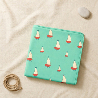 Mimi Swaddle Wrap | Sailboat | Little Voyager | Bamboo-Muslin, 3× Softer, 120×120cm | 0-6M