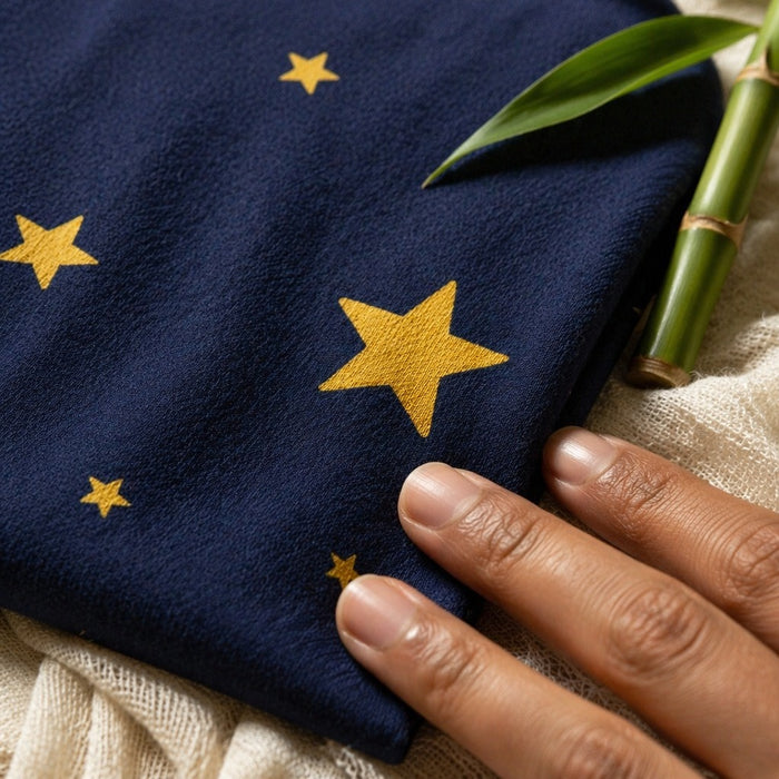 Mimi Swaddle Wrap | Scattered Stars | Stardust | Bamboo-Muslin, 3× Softer, 120×120cm | 0-6M