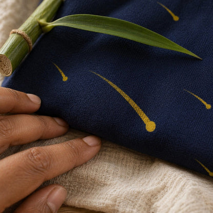 Mimi Swaddle Wrap | Shooting Stars | Stardust | Bamboo-Muslin, 3× Softer, 120×120cm | 0-6M