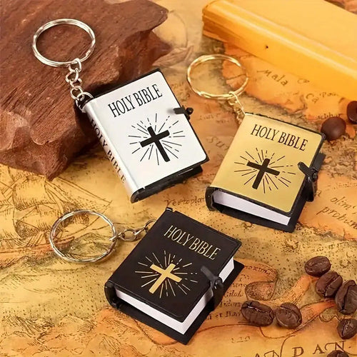 Mini Bible Cross Keychain