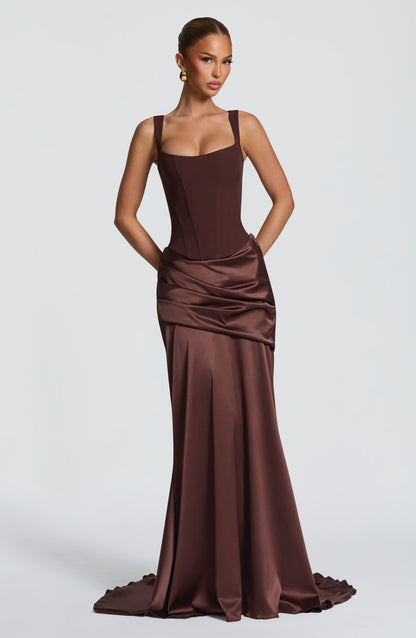 Nixie Corset - Plum Brown