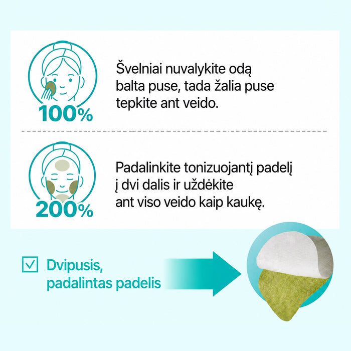 NUMBUZIN No.1 Centella Re-Leaf Green Toner Pad - raminantys diskeliai veidui