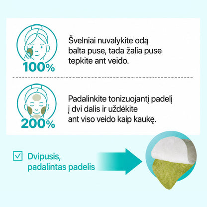 NUMBUZIN No.1 Centella Re-Leaf Green Toner Pad - raminantys diskeliai veidui