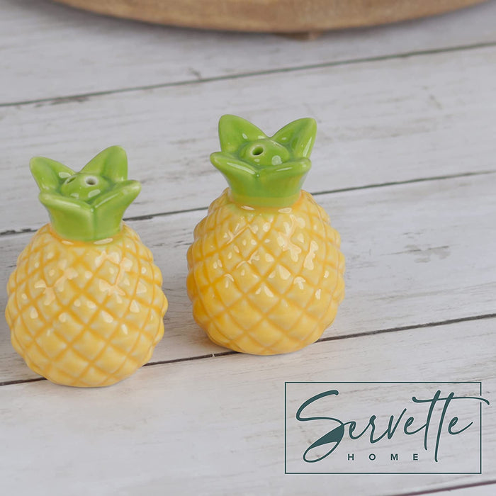 Pineapple Collection Matching Gift Set - Ceramic Napkin Holder, Spoon Rest & Salt & Pepper Shakers