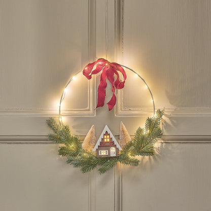 Pre Lit Cosy Christmas Ring Wreath