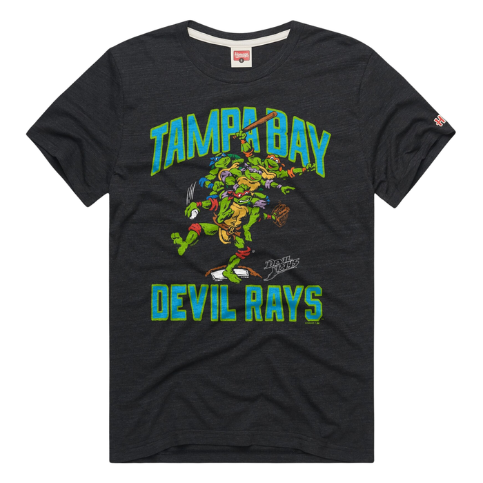 Rays Homage Gray Devil Rays TMNT T-Shirt