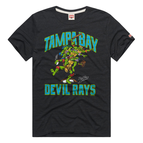 Rays Homage Gray Devil Rays TMNT T-Shirt