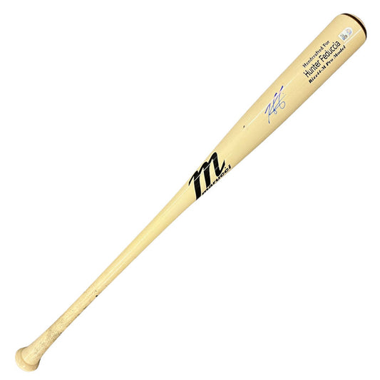 Rays Hunter Feduccia Team Issued Autographed Broken Bat
