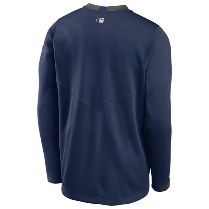 Rays Men's Nike Gray Navy Therma Crew TB Pullover Sweatshirt