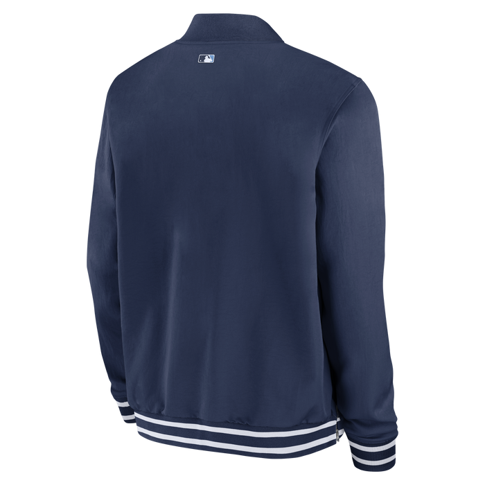 Rays Men's Nike Navy TB Authentic Collection Full-Zip Bomber Jacket