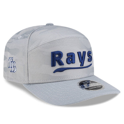 Rays New Era Gray Script TB Split Panel 9Seventy Stretch-Snap Hat