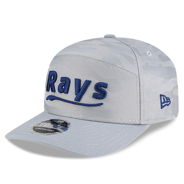 Rays New Era Gray Script TB Split Panel 9Seventy Stretch-Snap Hat