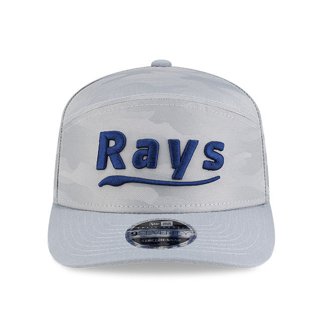 Rays New Era Gray Script TB Split Panel 9Seventy Stretch-Snap Hat