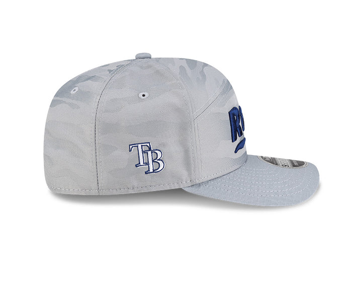 Rays New Era Gray Script TB Split Panel 9Seventy Stretch-Snap Hat