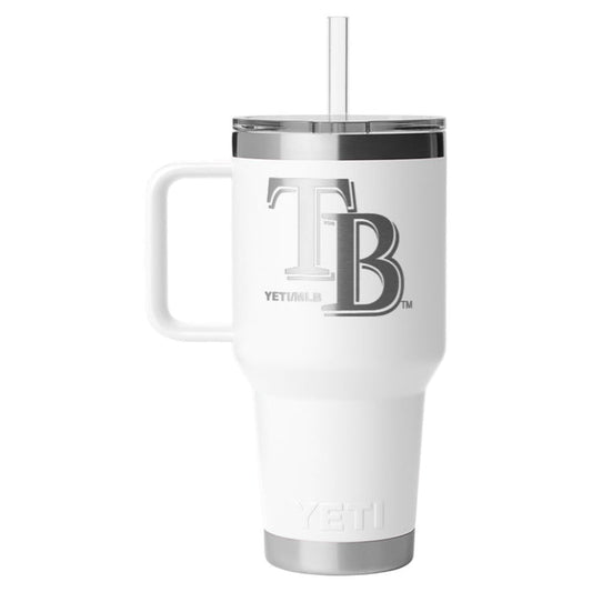 Rays YETI Rambler 35 oz White TB Straw Mug