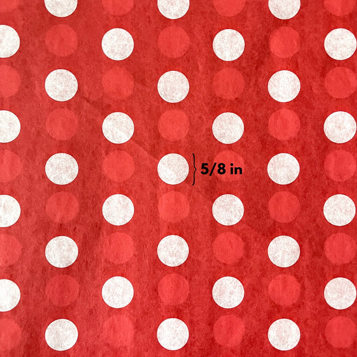 Red Polka Dots Patterned Tissue Paper - Gift Wrapping - Enchanted Woodland Mushroom Stationery Paper - Hand Craft Supplies