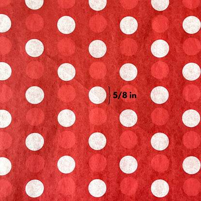 Red Polka Dots Patterned Tissue Paper - Gift Wrapping - Enchanted Woodland Mushroom Stationery Paper - Hand Craft Supplies
