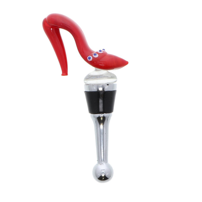 Red Shoe Glass Wine Stopper