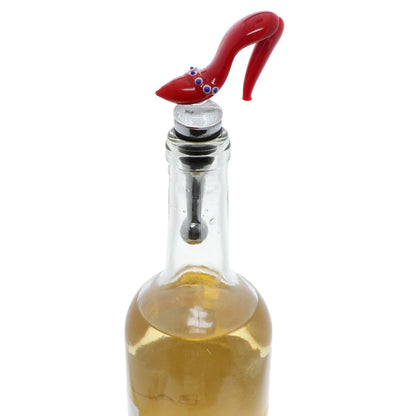 Red Shoe Glass Wine Stopper