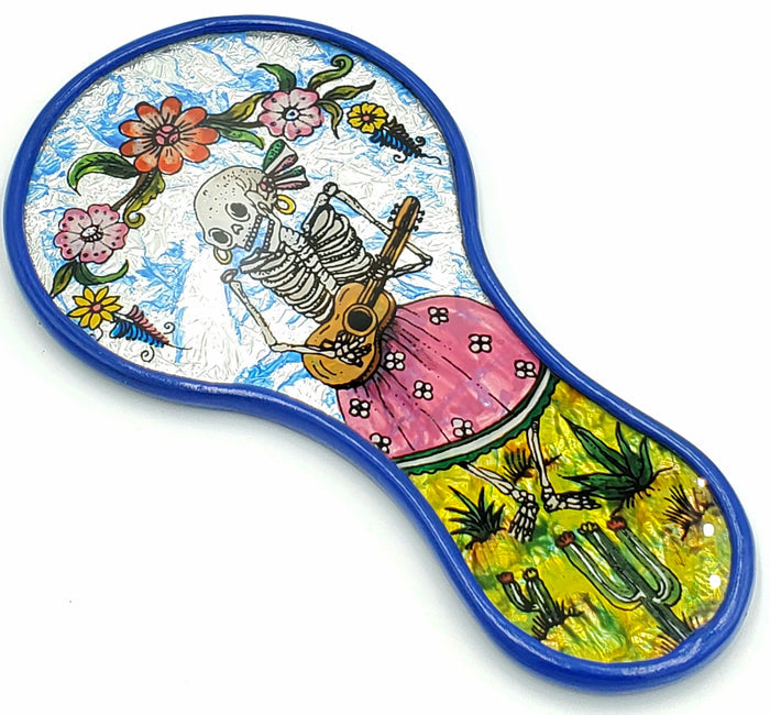 Reverse Painted Hand Mirror