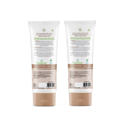 Rice Dewy Bright Face Wash With Rice Water & Niacinamide for Glass Skin - 100 ml (Pack of 2)