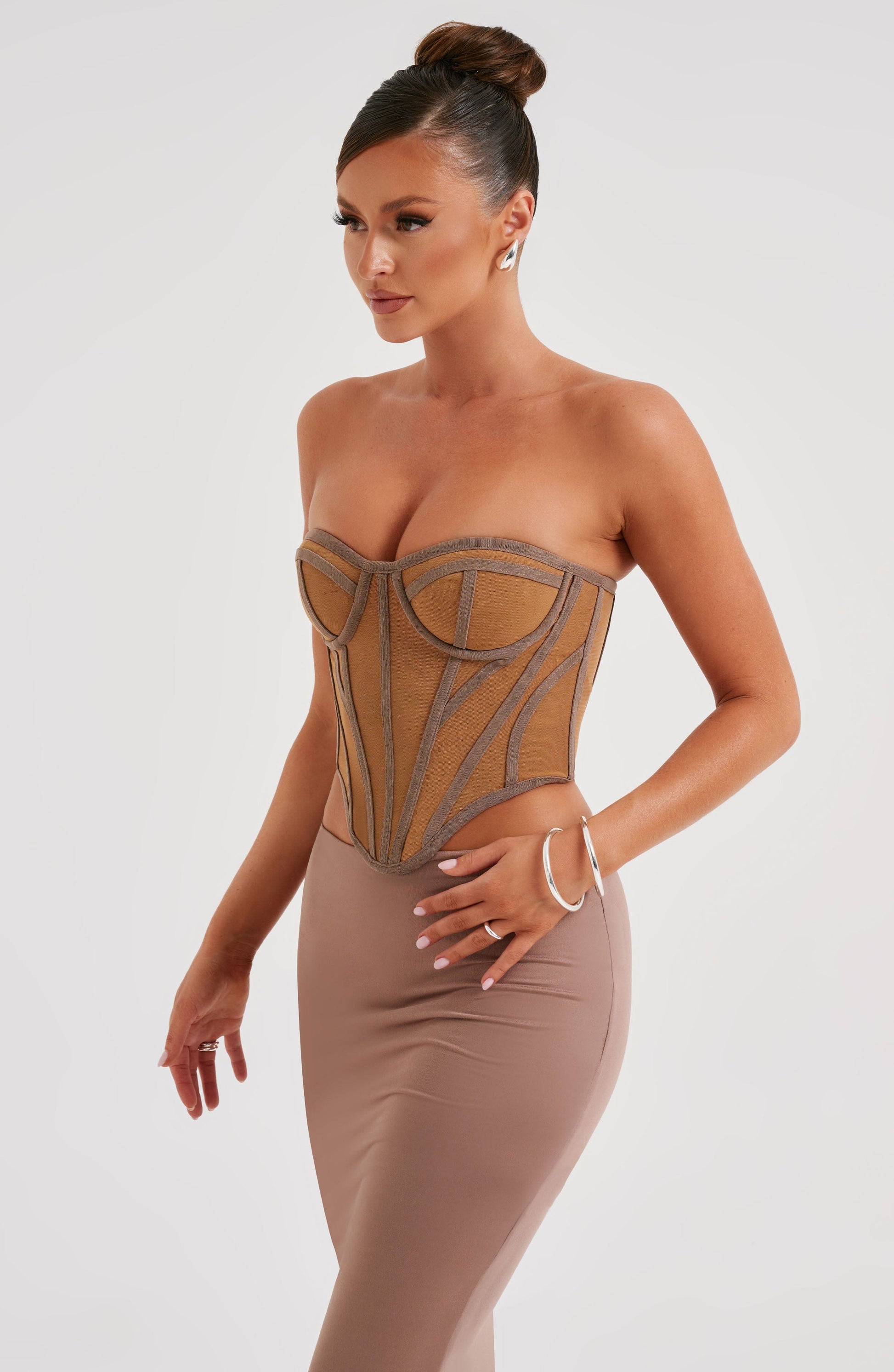 Santanna Corset - Chocolate/Nude