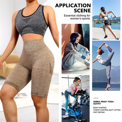 Seamless High Waist Butt Lift Yoga Pants Fitness Gym Workout Calf-Length Leggings