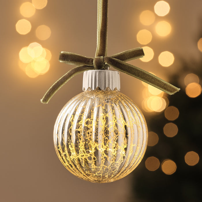 Set of 6 Glass Bauble Hanging Tree Decorations