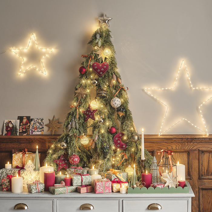 Set of 6 Glass Bauble Hanging Tree Decorations