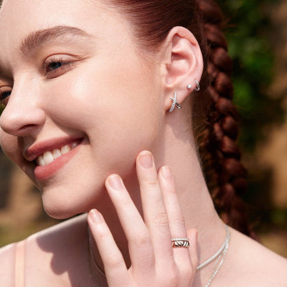 Simple Versatile Crossover Style Earrings