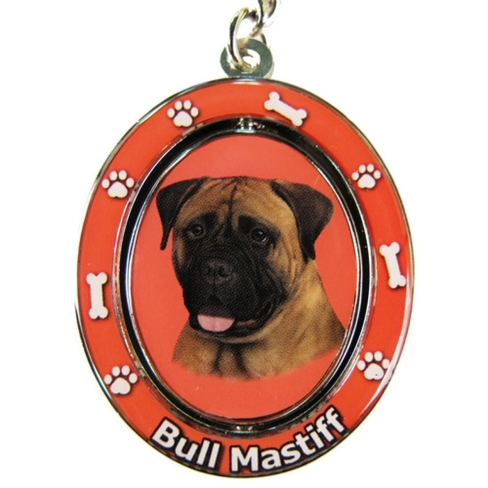 Spinning Bullmastiff Keychain