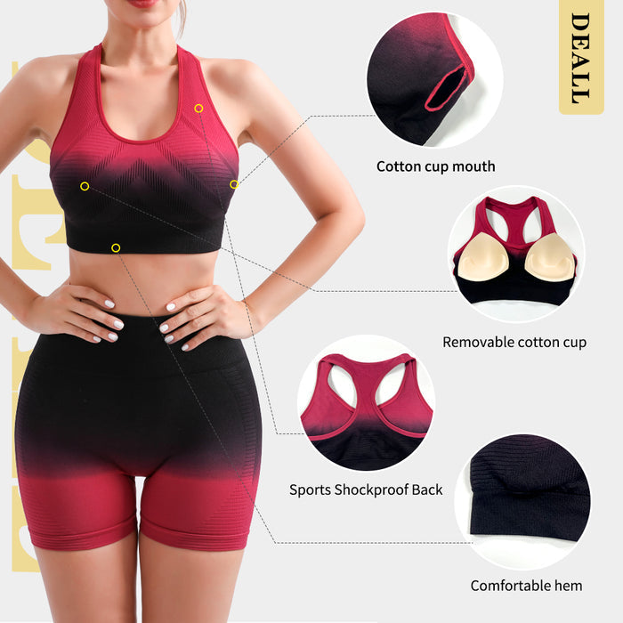 Sports Pant Workout Gym Bra Butt Lift Scrunch Fitness Gradient High Waist Leggings