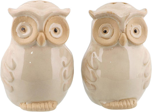 Tan Owl Salt and Pepper Shakers
