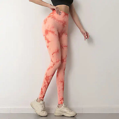 Tie Dye High Waisted Yoga Pants Butt Lifting Scrunch Workout Leggings