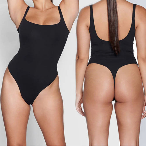 Tummy Control Shaper Shoulder Strap Waist Trainer Thong Bodysuit Shapewear
