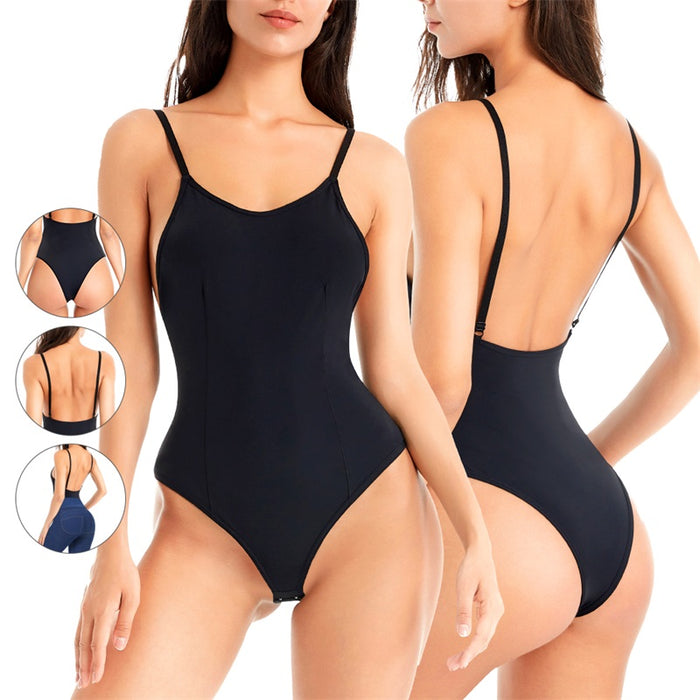 Tummy Control Shaper Shoulder Strap Waist Trainer Thong Bodysuit Shapewear