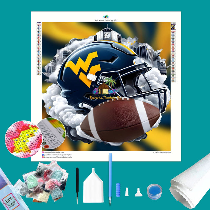 West Virginia Football Helmet Diamond Painting
