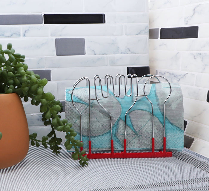 Wire Napkin Holder With Cutlery