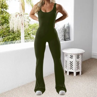 Women Sexy Sleeveless Backless Ruched Flare