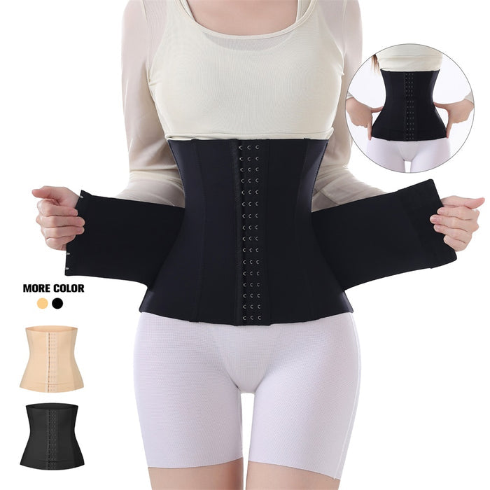 Women’s Adjustable Double Belt Waist Cincher Corset Shapewear for Tummy Control